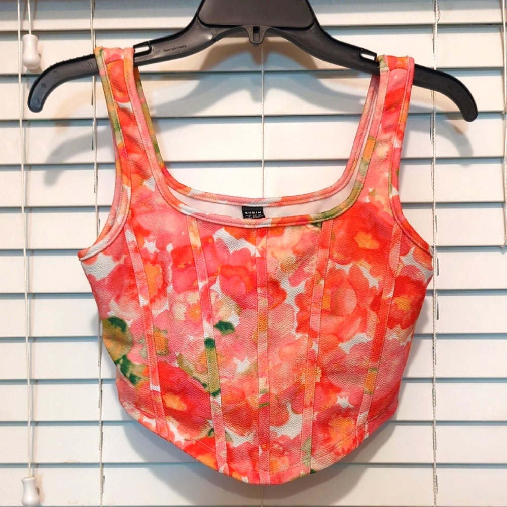 Floral Corset Crop Tank
